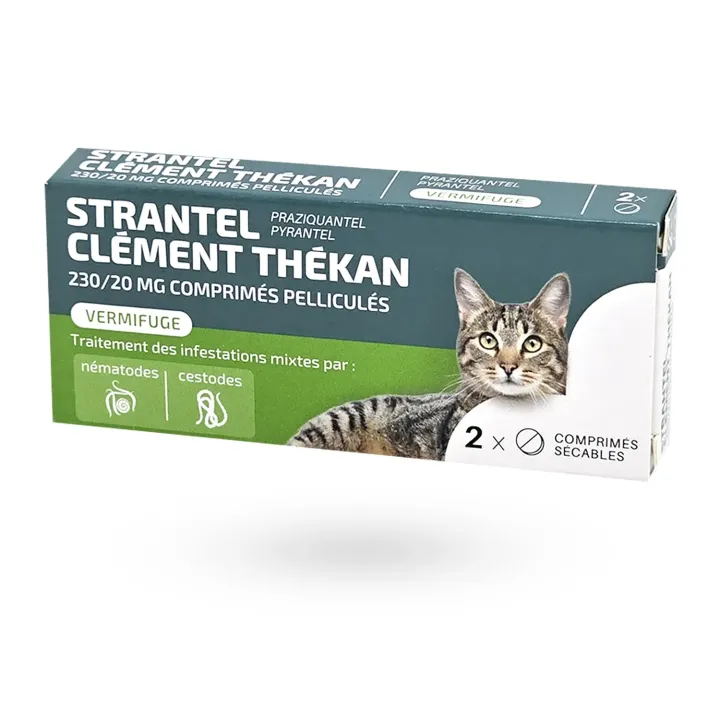 Strantel Vermifuge Chats Clément Thékan 2 et 4 comprimés | Pharmacie en ligne