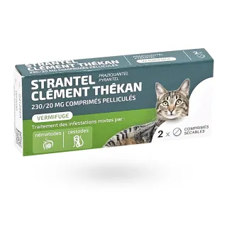 Strantel vermifuges chats Clément Thékan - 2 Comprimés