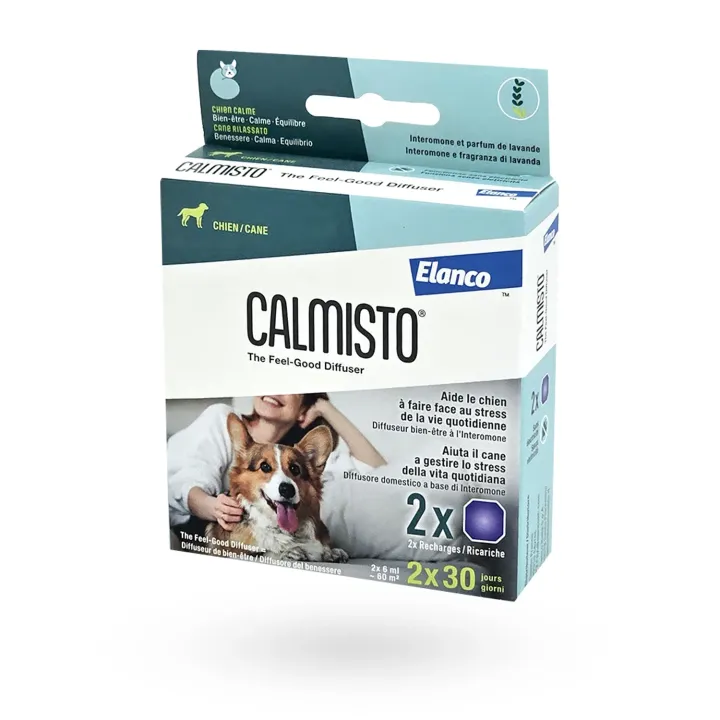 Calmisto recharge diffuseur bien-être chien 60 jours 2 x 6 ml – Recharge anti-stress chien | Pharmacie en ligne