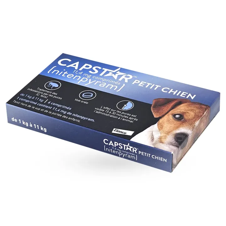 Capstar petit chien 11,4 mg anti-puces 6 comprimés – Anti-puces chien 1 à 11 kg | Pharmacie en ligne