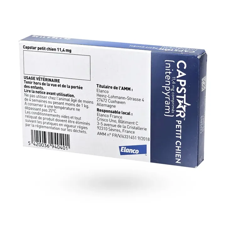 Capstar petit chien 11,4 mg anti-puces 6 comprimés – Anti-puces chien 1 à 11 kg | Pharmacie en ligne