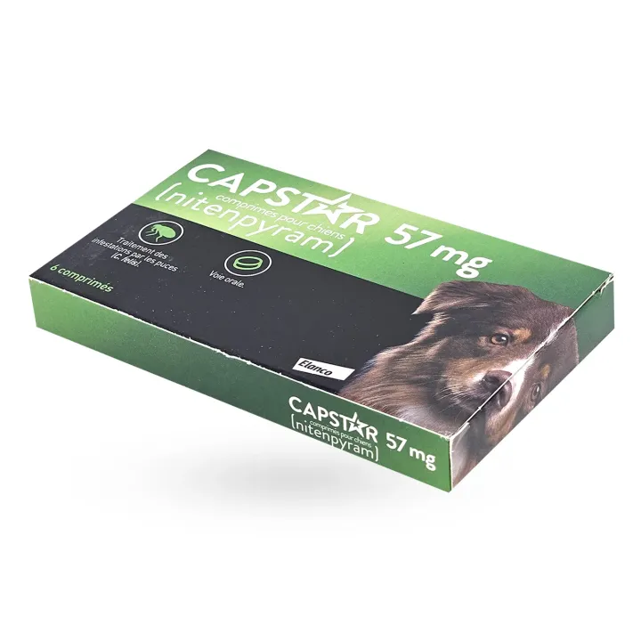 Capstar chien 57 mg anti-puces 6 comprimés – Comprimé anti-puces chien 11 kg | Pharmacie en ligne