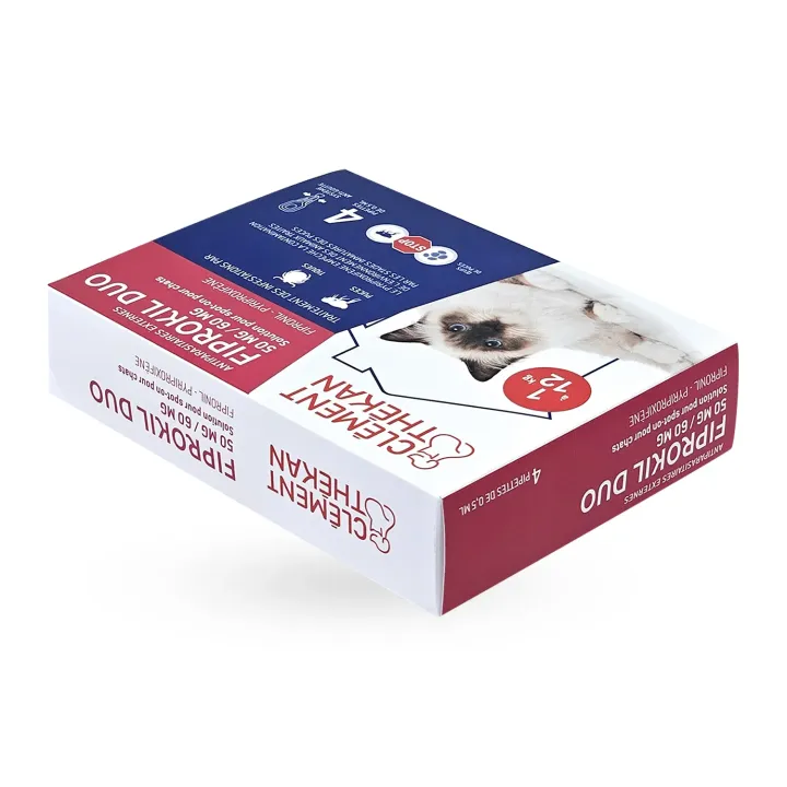 Fiprokil Duo Clément Thékan solution pour spot-on chat 4 pipettes | Pharmacie en ligne