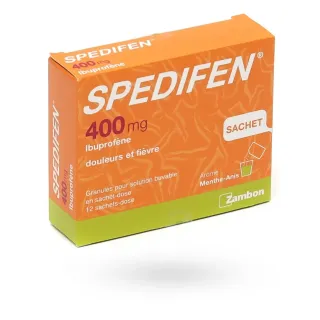 Spedifen 400 mg douleurs et fièvre menthe/anis 12 sachets