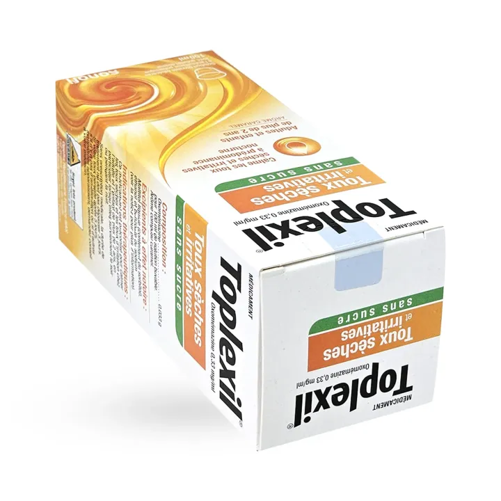 Toplexil Sirop sans sucre toux sèche - Oxomémazine 0,33 mg/ml | Pharmacie en ligne