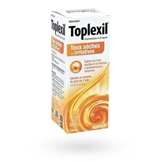 Toplexil sirop toux sèche Oxomémazine 0.33mg/ml 150 ml