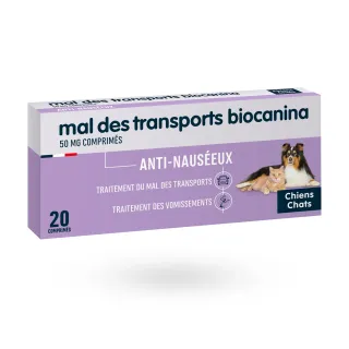 Biocanina mal des transports chiens et chats 20 comprimés
