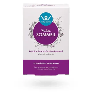 Malvea Sommeil Wellpharma réduit le temps d'endormissement 60 gélules