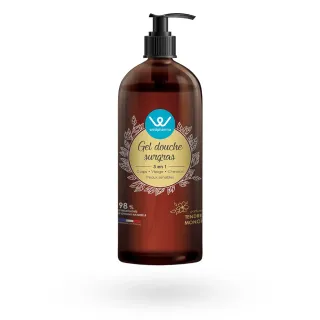 Gel douche surgras 3 en 1 Wellpharma | Tendre monoï 1 litre