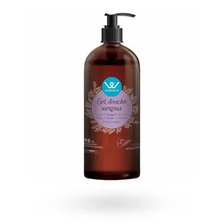 Gel douche surgras 3 en 1 Wellpharma | Violette 1 litre