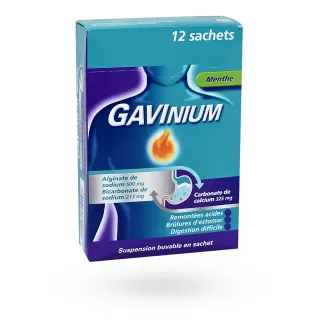 Gavinium menthe suspension buvable en sachets | Brûlures d'estomac 12 sachets