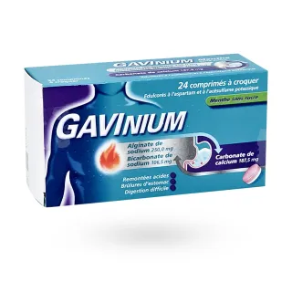 Gavinium menthe sans sucre 24 comprimés à croquer