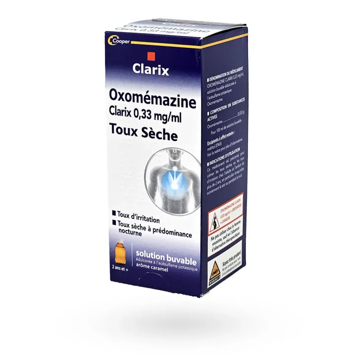 Oxomémazine Clarix 0,33 mg/ml 150 ml - Sirop toux sèche | Pharmacie en ligne