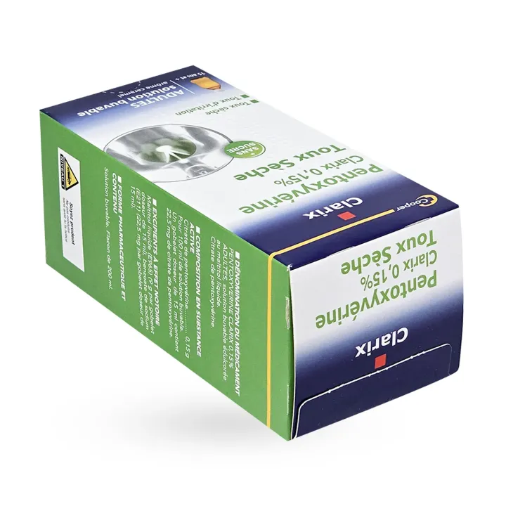 Clarix Toux Sèche sirop adulte - Pentoxyvérine 0,15 % | Pharmacie en ligne