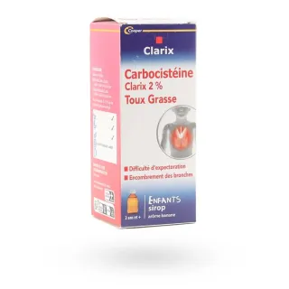 Clarix carbocistéine 2% expectorant sirop enfant