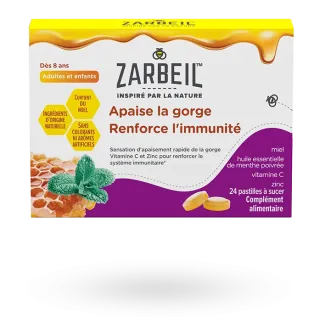 Zarbeil pastilles gorge et immunité 24 pastilles à sucer