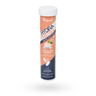 HydraFresh Hydratation & Énergie goût pêche 20 comprimés effervescents