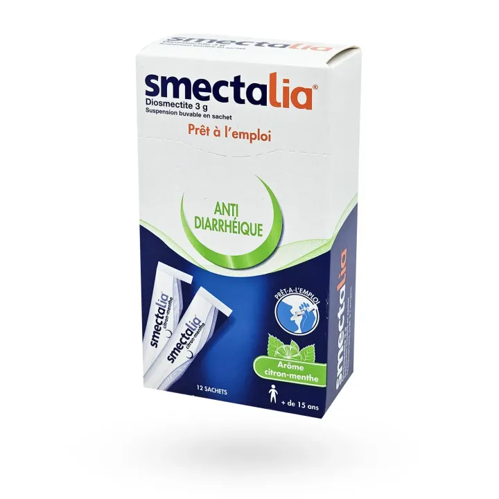 Smectalia 3 g prêt à l'emploi 12 sticks citron menthe | Pharmacie en ligne