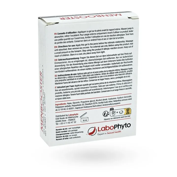 Men Booster Gel intime d’érection Labophyto 6x4 ml - Gel stimulant homme | Pharmacie en ligne