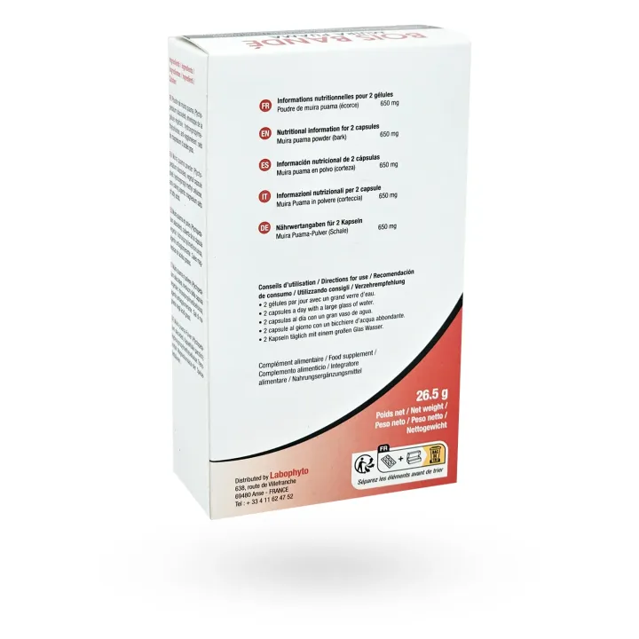 Bois Bandé Muira Puama Labophyto 60 gélules - Vitalité | Pharmacie en ligne
