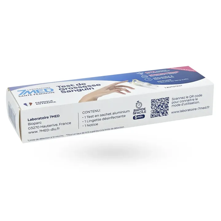 7MED Test de Grossesse Sanguin - Auto-test hCG à domicile | Pharmacie en ligne
