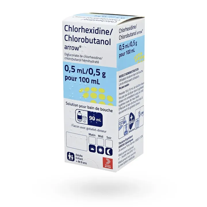 Chlorhexidine/Chlorobutanol Arrow bain de bouche 90 ml | Pharmacie en ligne