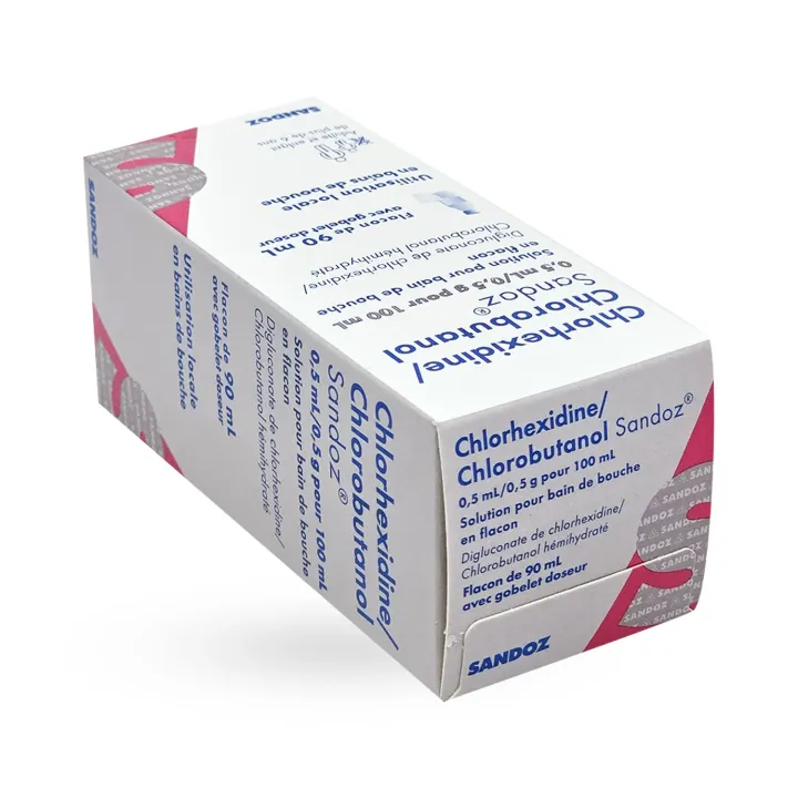 Chlorhexidine/Chlorobutanol Sandoz bain de bouche 90 ml | Pharmacie en ligne