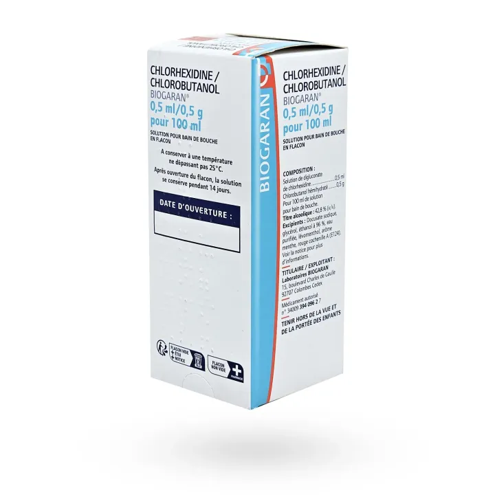Chlorhexidine/Chlorobutanol Biogaran bain de bouche 90 ml | Pharmacie en ligne