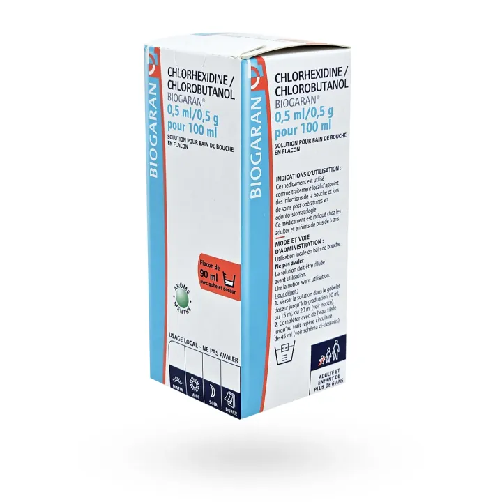 Chlorhexidine/Chlorobutanol Biogaran bain de bouche 90 ml | Pharmacie en ligne