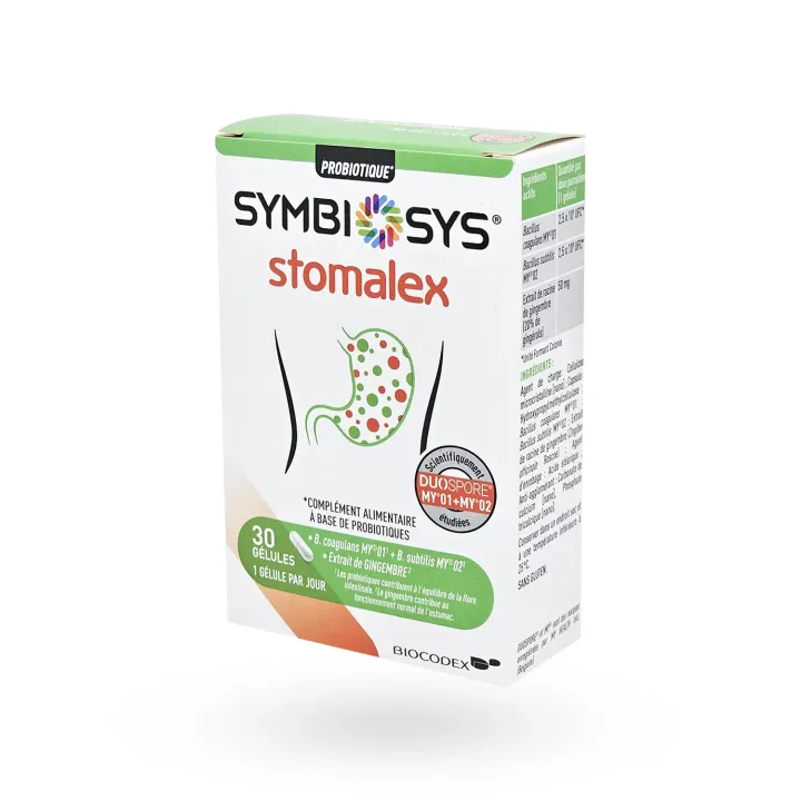 SYMBIOSYS Stomalex - Probiotiques et gingembre pour l’estomac | Pharmacie en ligne