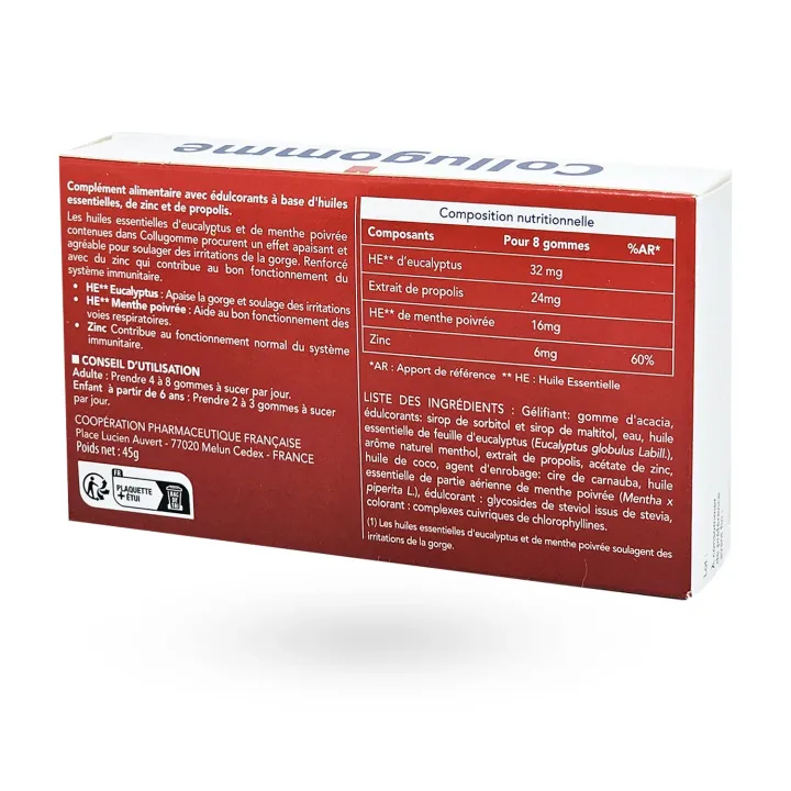 Collugomme Cooper 30 gommes | Gorge irritée et voies respiratoires