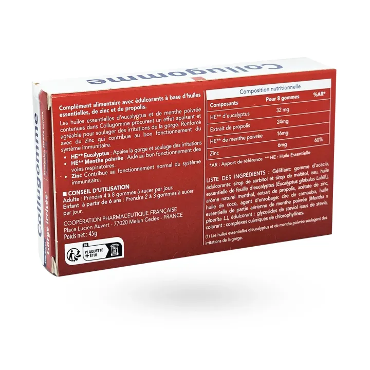 Collugomme Cooper 30 gommes | Gorge irritée et voies respiratoires
