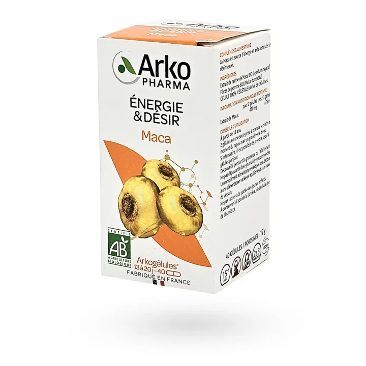 Arkogélules BIO Maca Arkopharma 40 gélules, énergie et désir | Pharmacie en ligne
