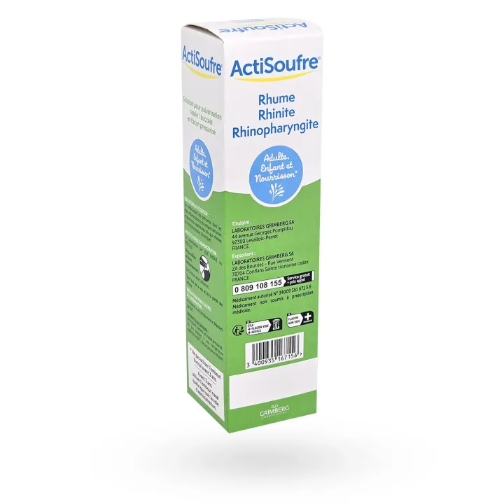 Actisoufre pulvérisation nasale/buccale 100 ml - Rhinite chronique | Pharmacie en ligne