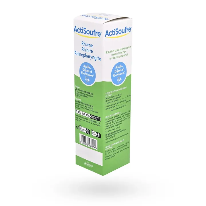 Actisoufre pulvérisation nasale/buccale 100 ml - Rhinite chronique | Pharmacie en ligne