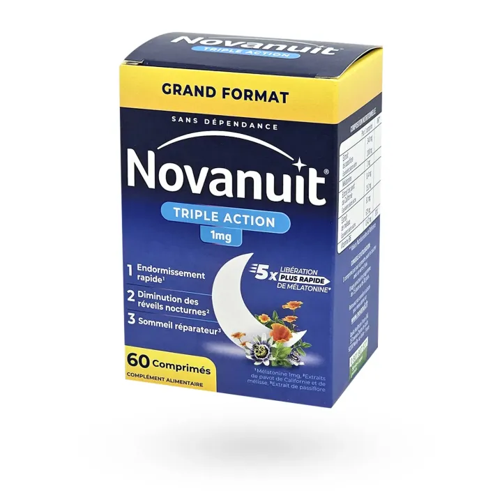 Novanuit Triple action sans dépendance 60 comprimés | Pharmacie en ligne