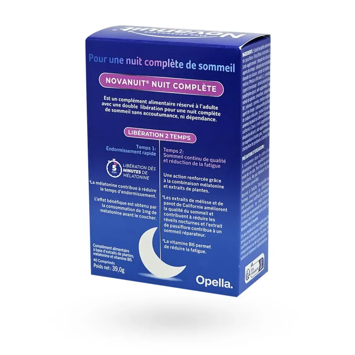 Novanuit Nuit Complète 1,9 mg 40 comprimés - Sommeil complet | Pharmacie en ligne