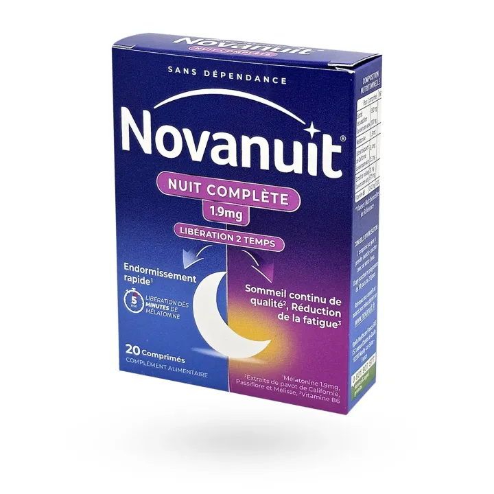 Novanuit Nuit Complète 1,9 mg 20 comprimés - Sommeil complet | Pharmacie en ligne