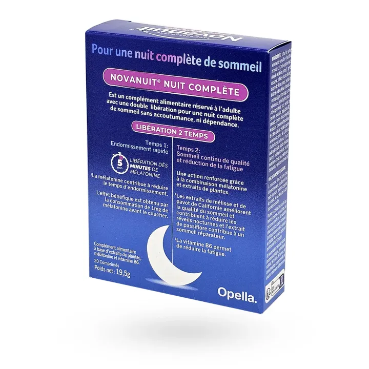 Novanuit Nuit Complète 1,9 mg 20 comprimés - Sommeil complet | Pharmacie en ligne