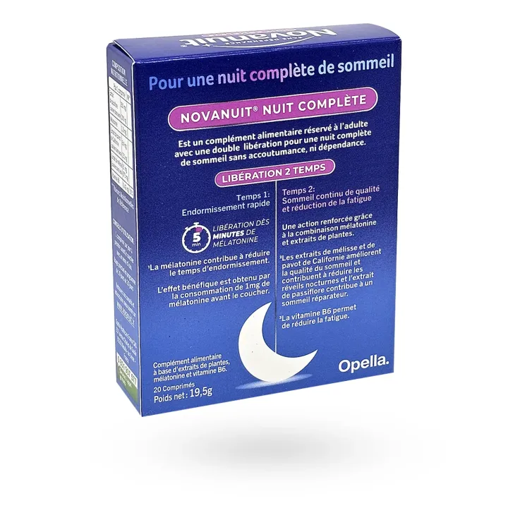 Novanuit Nuit Complète 1,9 mg 20 comprimés - Sommeil complet | Pharmacie en ligne