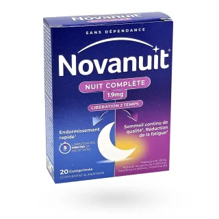 Novanuit nuit complète 1,9 mg libération 2 temps 20 comprimés
