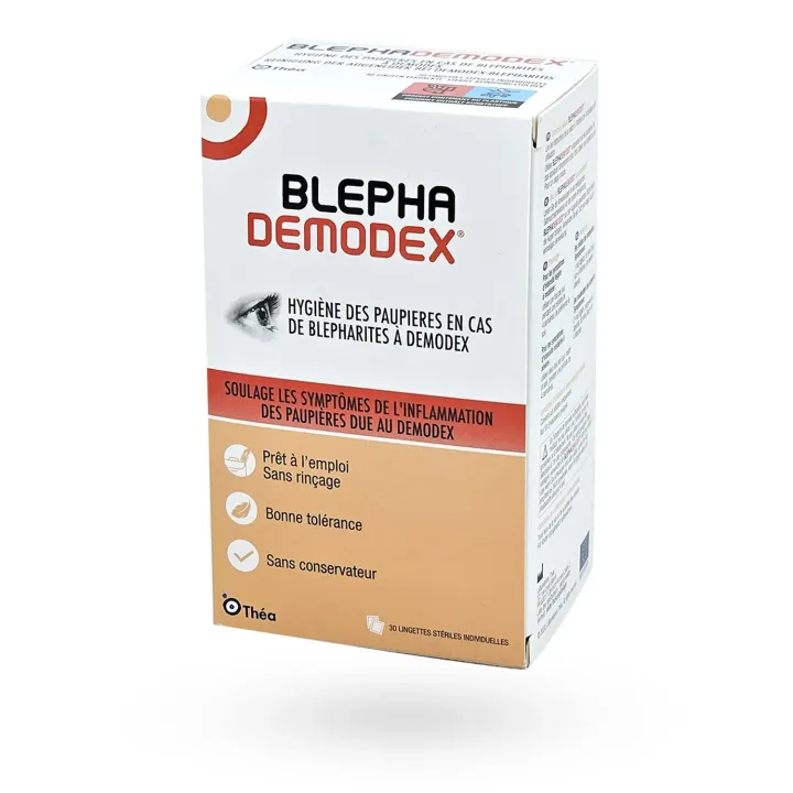 Blephademodex Théa 30 lingettes - Blépharite à Demodex | Pharmacie en ligne