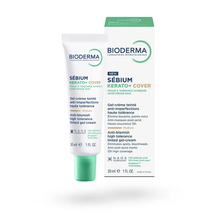 Sébium Kérato+ Cover Bioderma 30 ml - Soin teinté anti-imperfections | Pharmacie en ligne