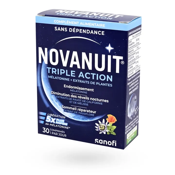 Novanuit Triple action sans dépendance 30 comprimés | Pharmacie en ligne