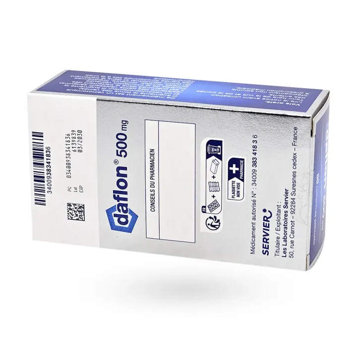 Daflon 500 mg 60 comprimés troubles veineux | Pharmacie en ligne