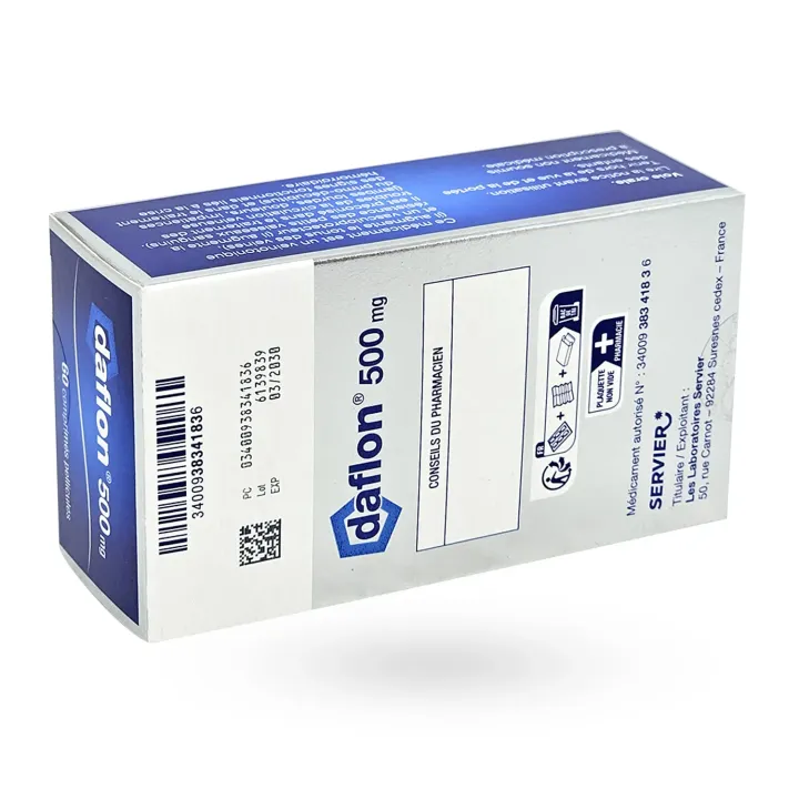Daflon 500 mg 60 comprimés troubles veineux | Pharmacie en ligne