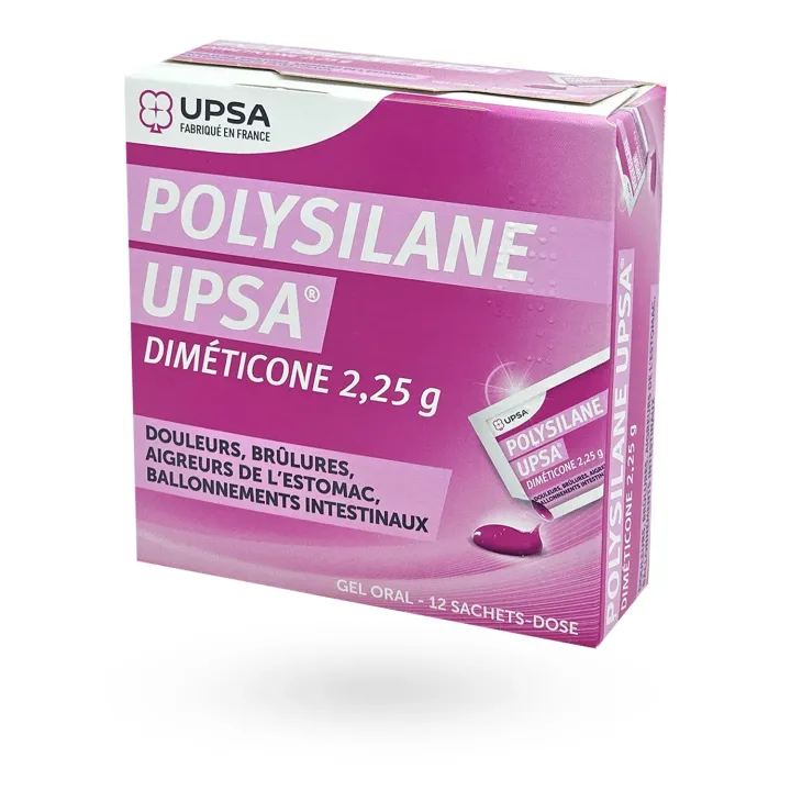 Polysilane UPSA gel oral en 12 sachet doses | Pharmacie en ligne