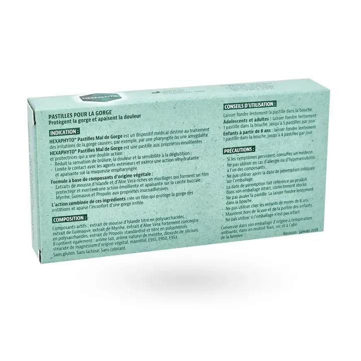 Hexaphyto Pastilles Mal de Gorge 20 pastilles menthe | Pharmacie en ligne