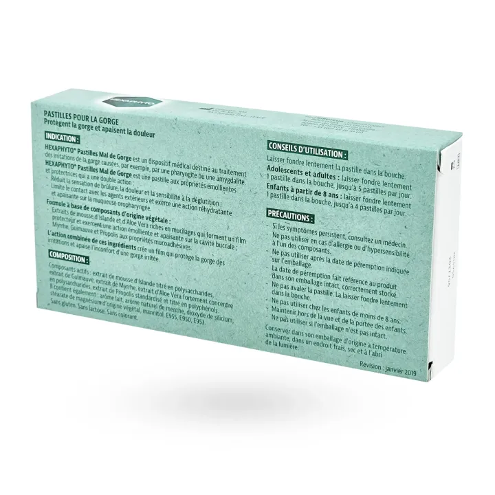 Hexaphyto Pastilles Mal de Gorge 20 pastilles menthe | Pharmacie en ligne