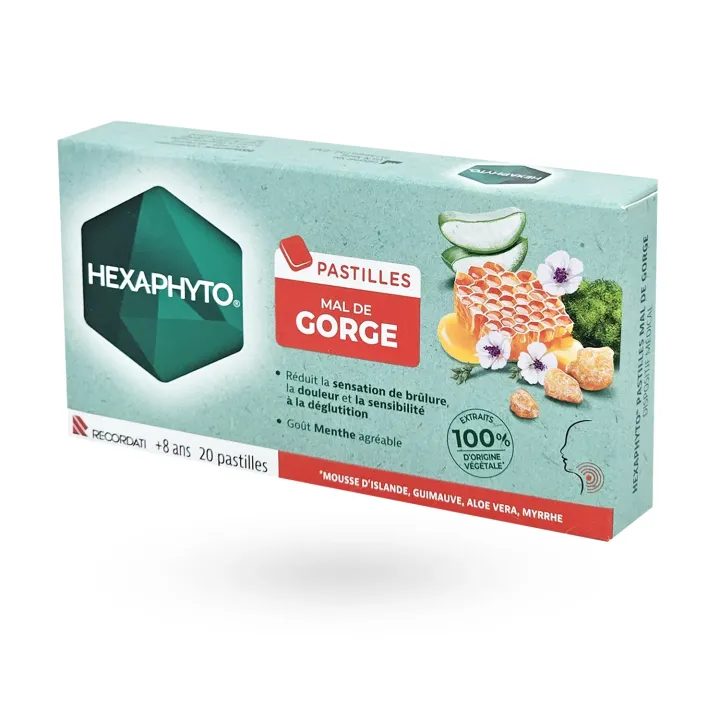 Hexaphyto Pastilles Mal de Gorge 20 pastilles menthe | Pharmacie en ligne